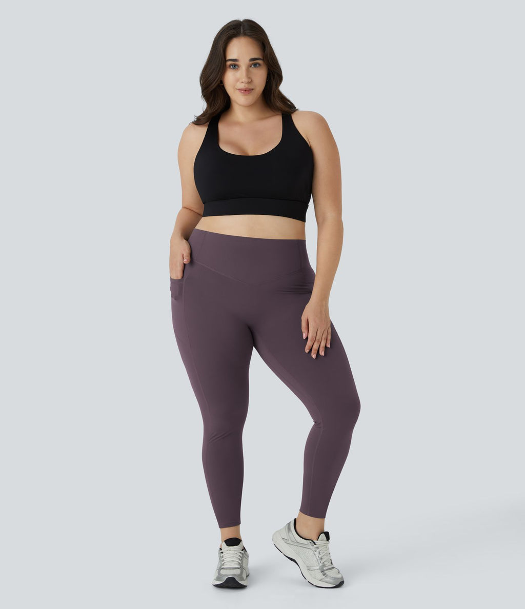 Legging d'entraînement gainant galbant taille haute grande taille avec effet scrunch et poches Halara UltraSculpt™