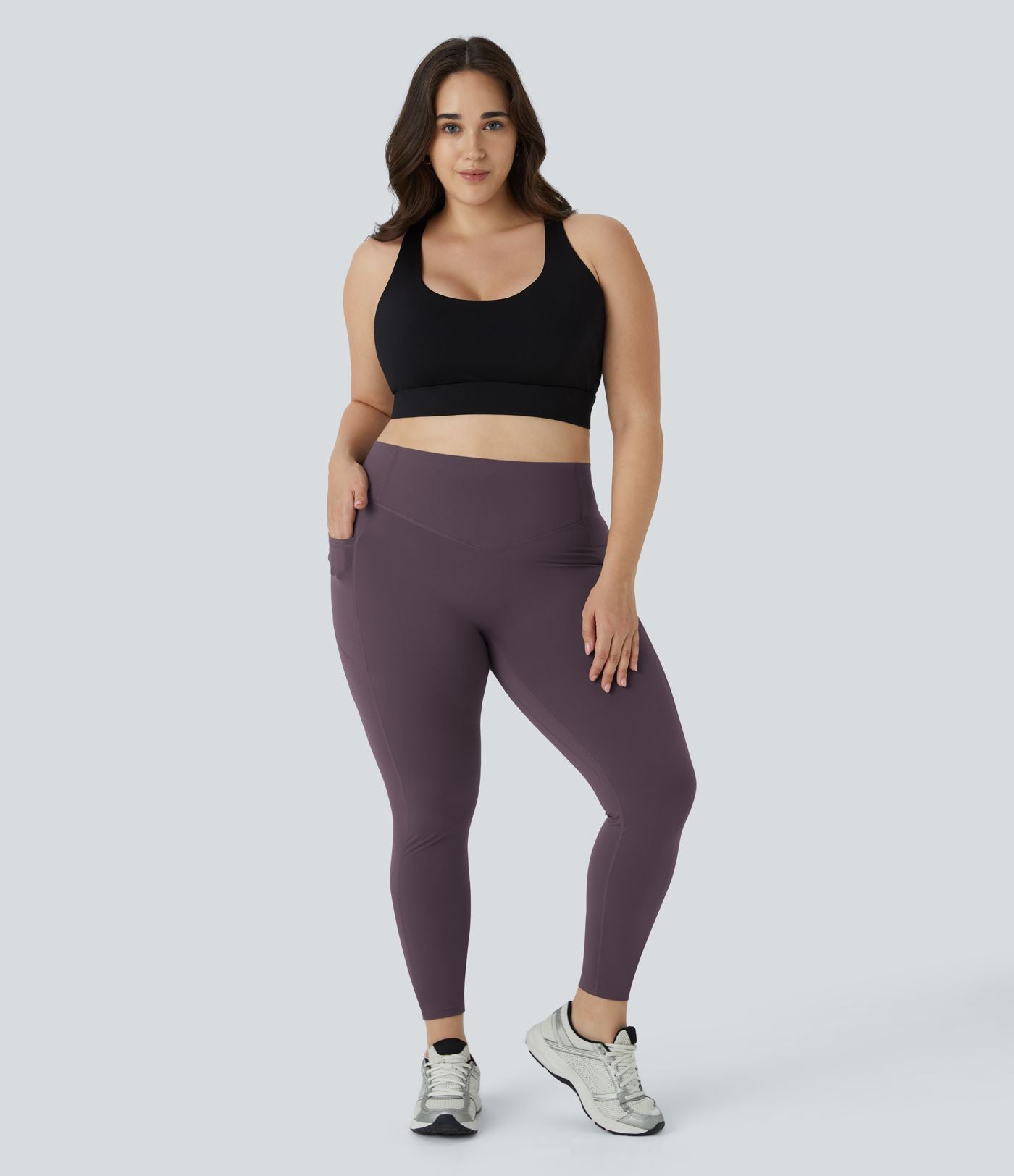 Legging d'entraînement gainant galbant taille haute grande taille avec effet scrunch et poches Halara UltraSculpt™