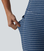 Jegging 7/8 rayé taille haute Halara Flex™ avec poches et effet ventre plat