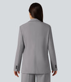 Blazer de travail col cranté infroissable à manches longues Halara Flex™ Suit avec poches
