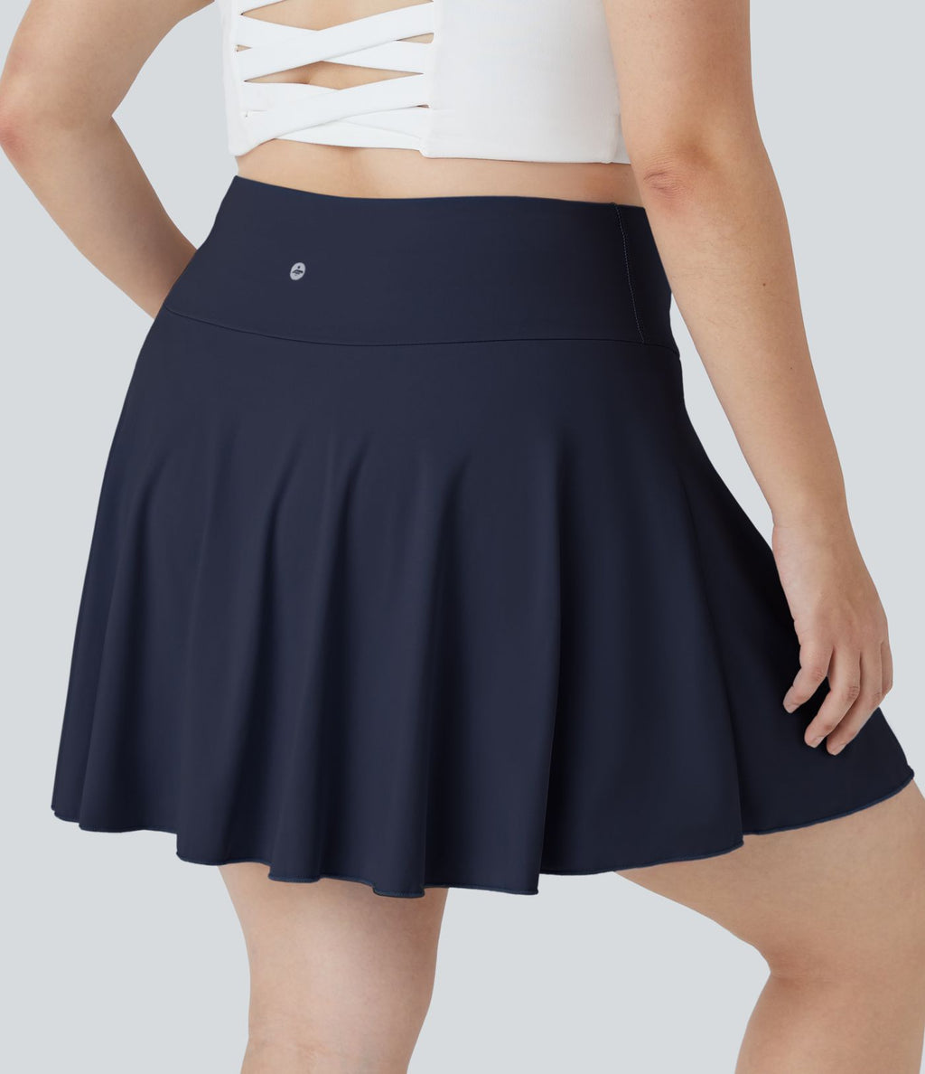 Jupe de tennis SoftlyZero™ Airy confortable 2-en-1 à taille haute croisée avec poches latérales, coupe évasée grande taille effet frais InstantCool, protection solaire UPF50+