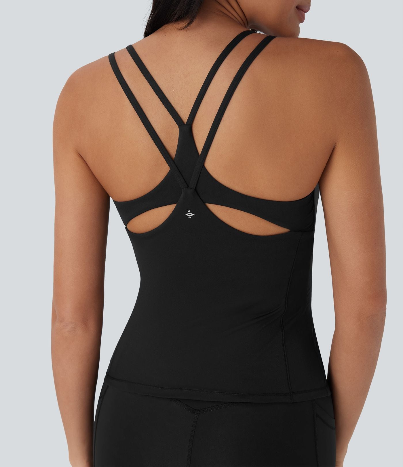 Top bretelles yoga Halara UltraSculpt™ Cool séchage rapide, dos nu avec bonnets moulés - UPF50+