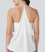 Haut de sport yoga SoftlyZero™ Airy licou drapé effet frais InstantCool, bonnets E-G, protection solaire UPF50+