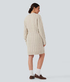 Cardigan décontracté long col V manches longues avec poches