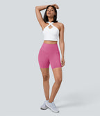 Short cycliste 17,5 cm d'entraînement gainant taille haute avec poches Halara UltraSculpt™
