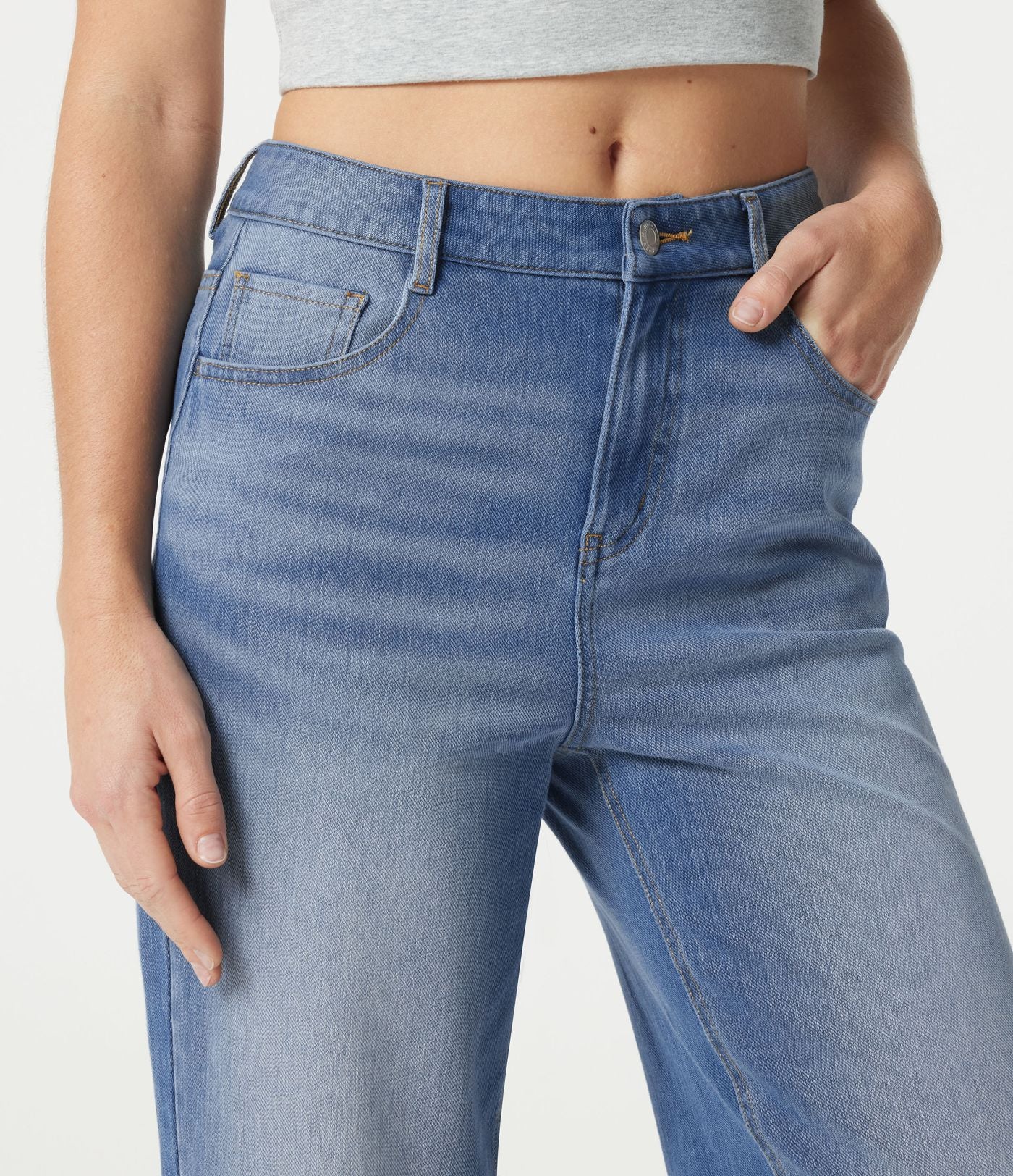 Halara Flex™ Jean large 7/8 taille mi-haute avec poches