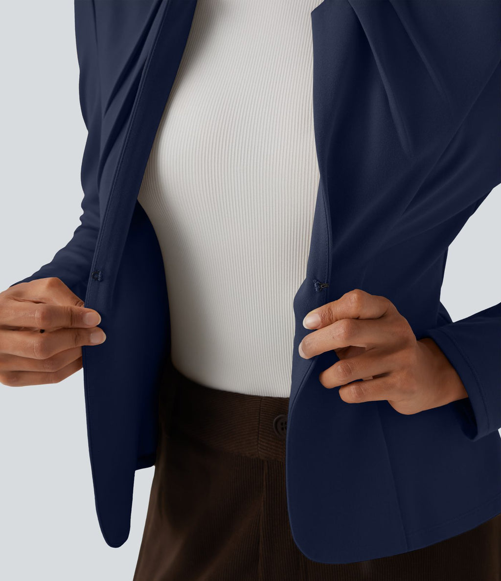 Blazer de travail col rond à agrafes