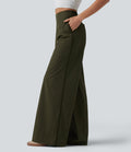Pantalon large taille haute avec poches