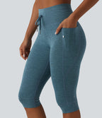 Legging de yoga Halara UltraSculpt™ chiné, taille haute, à cordon de serrage, séchage rapide, style caleçon avec poches
