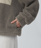 Veste sherpa de randonnée col montant manches longues avec poches