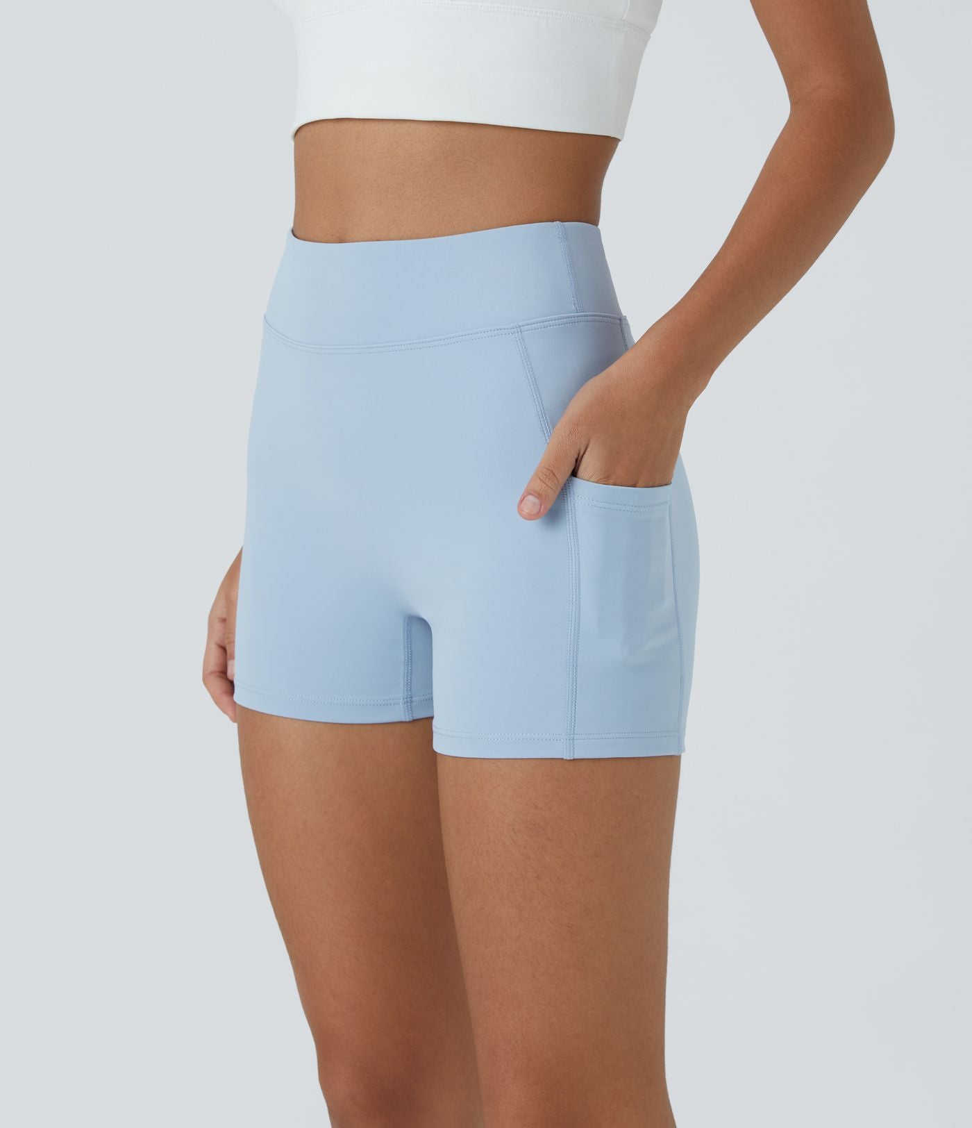 Short de yoga SoftlyZero™ Airy 8,8 cm taille haute poches latérales uni effet frais InstantCool