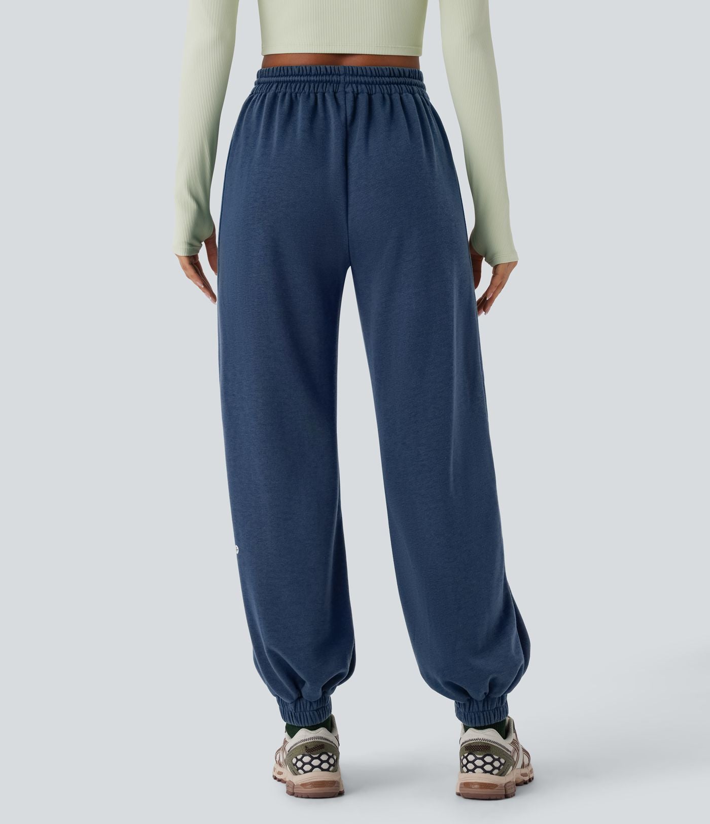 Jogging de running taille haute avec poches et cordon de serrage