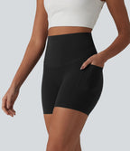 Short cycliste de running Halara UltraSculpt™ taille haute ventre plat 12,5 cm avec dos croisé et poches