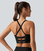 Brassière running Halara UltraSculpt™ côtelée à maintien léger avec coussinets amovibles