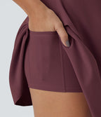 Softlyzero™ Plush Robe Sport Mini Dos Nu Bretelle Ajustable Poches 2 en 1