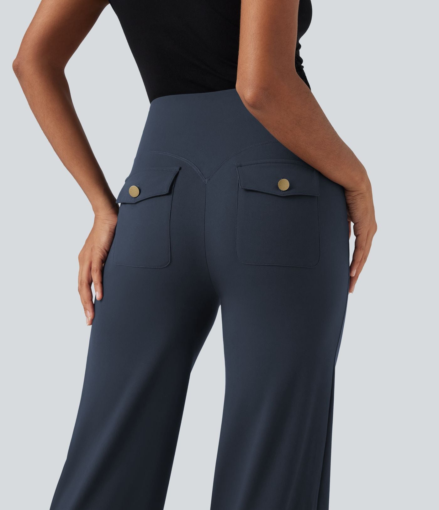 Pantalon de travail droit gainant taille haute avec poches Halara UltraSculpt™
