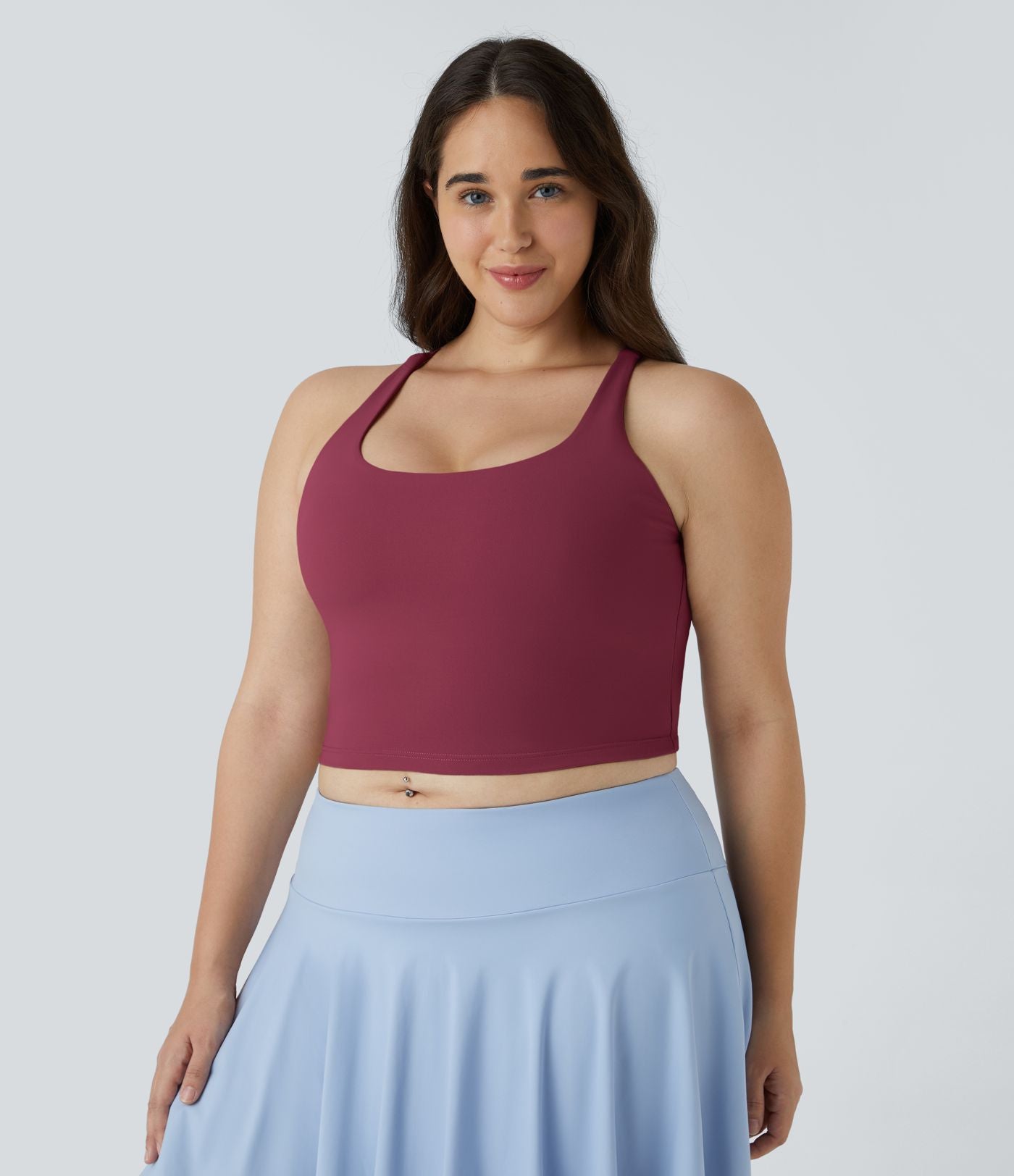 Débardeur Yoga Court Dos Nu Croisé Grande Taille
