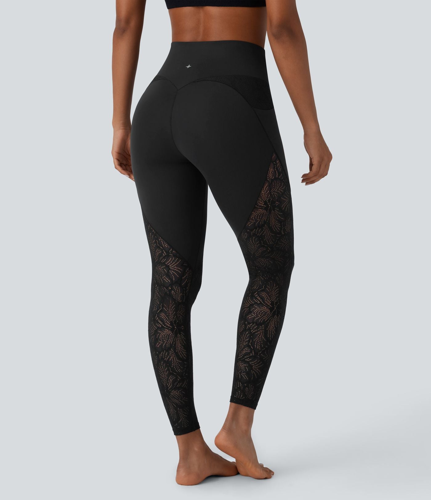 Legging de yoga 7/8 Softlyzero™ taille haute avec dentelle contrastée et poches latérales-UPF50+