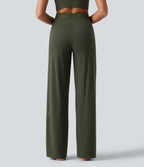 Pantalon de yoga Halara UltraSculpt™ droit taille haute gainant avec dentelle contrastée et poches