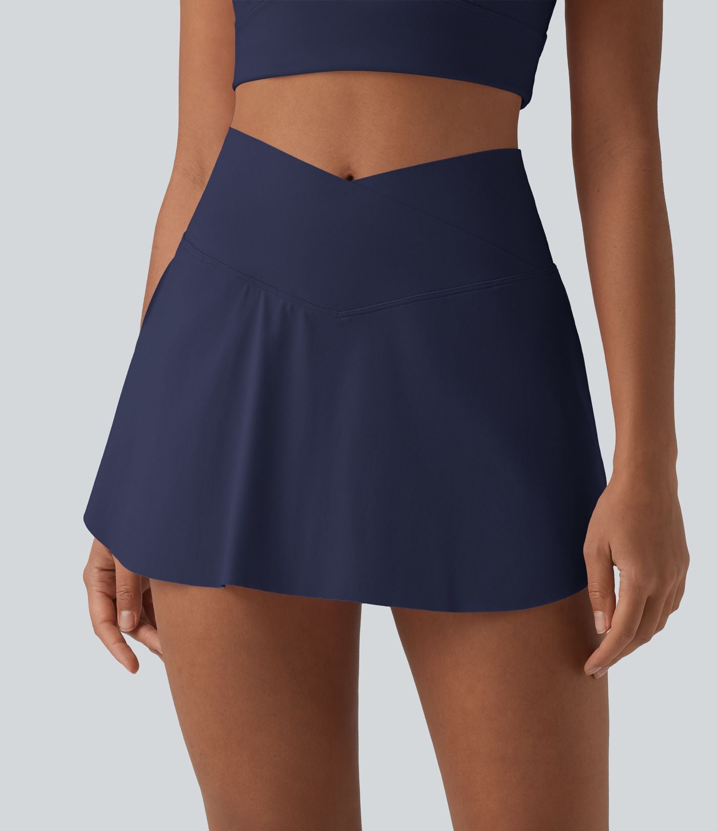 Jupe-short de tennis SoftlyZero™ Airy gainante croisée à effet frais InstantCool et poches, Lucid, protection solaire UPF50+
