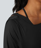 Top de sport yoga SoftlyZero™ Airy 2-en-1 découpe au dos toucher frais