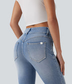 Jean skinny Halara Flex™ taille mi-haute délavé avec poches