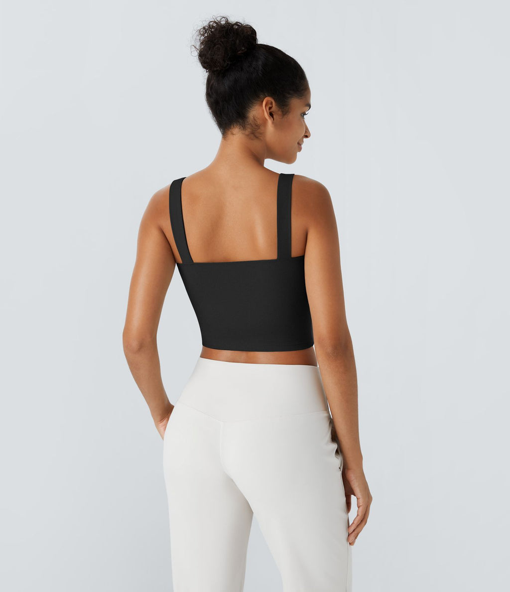 Softlyzero™ Plush Softlyzero™ Débardeur de Yoga Skinny Court à Encolure Carrée en Peluche