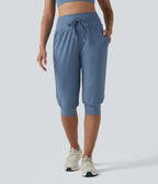 Jogging corsaire de yoga SoftlyZero™ Plush taille haute ventre plat avec cordon de serrage et poches