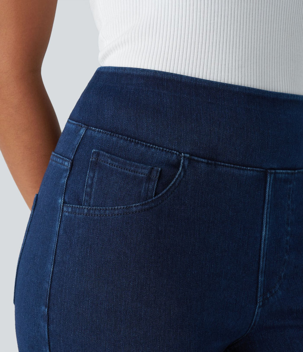 Halara Flex™ Jean Droites Travail en Maille Extensible Taille Haute Plusieurs Poches