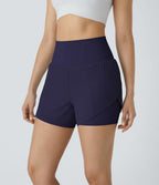 Breezeful™ Short 8,8cm Yoga Séchage Rapide 2 en 1 Taille Super Haute Ourlet Courbé Poches Latérales