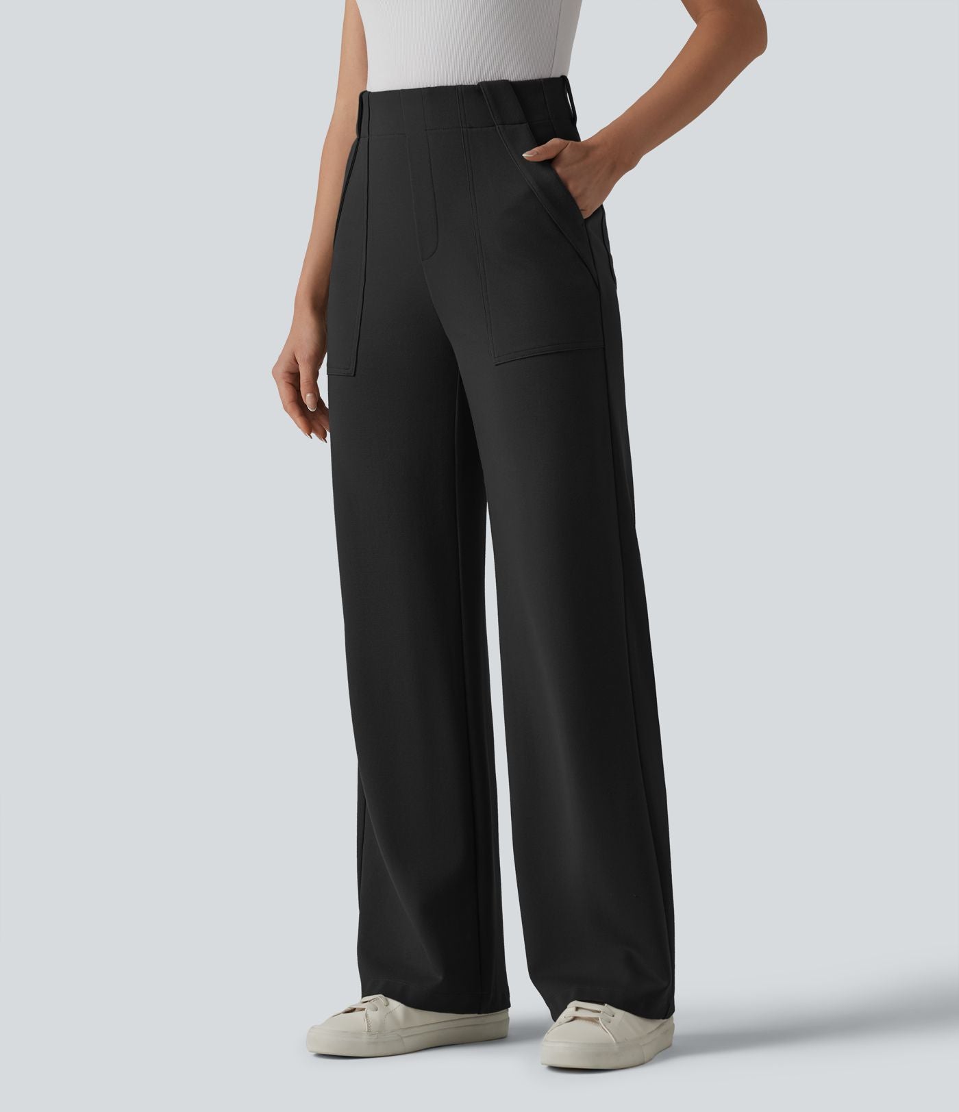Halara Flex™ Pantalon tailleur droit taille haute avec poches