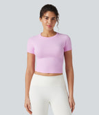Haut de sport yoga OneForm sans couture Flow col rond manches courtes raglan ajusté