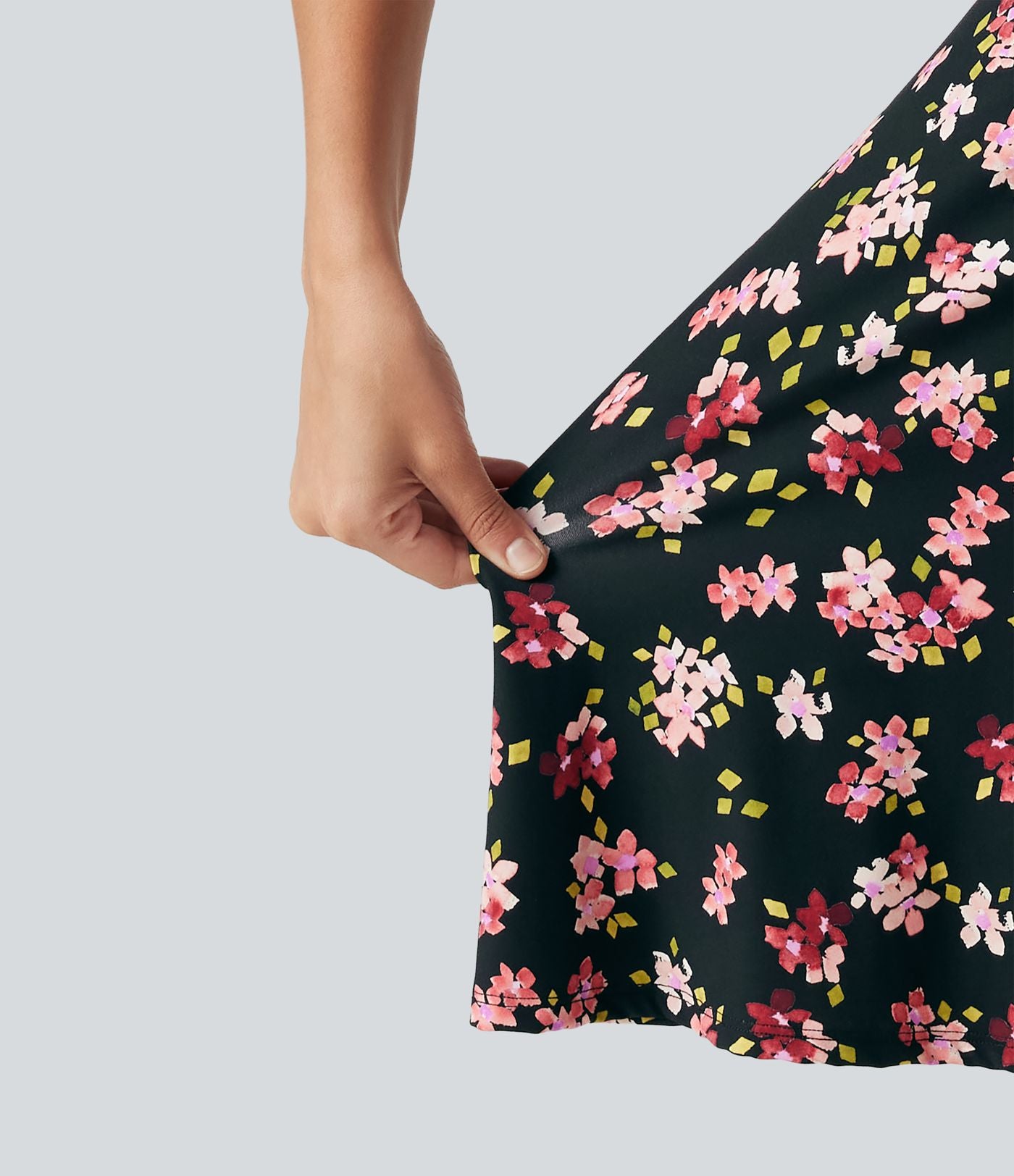 Robe active mini de danse 2-en-1 à petites fleurs, coussinets amovibles, poches et accès facile Easy Peasy