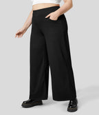 Halara Flex™ High Waisted Multiple Pockets Wide Leg Loose Stretchy Knit Casual Plus Size Jeans