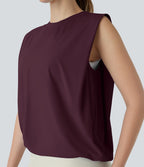 Débardeur de yoga col rond froncé, tissu rafraîchissant - Protection UPF50+
