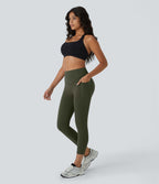 Legging corsaire d'entraînement gainant galbant taille haute avec effet scrunch et poches Halara UltraSculpt™