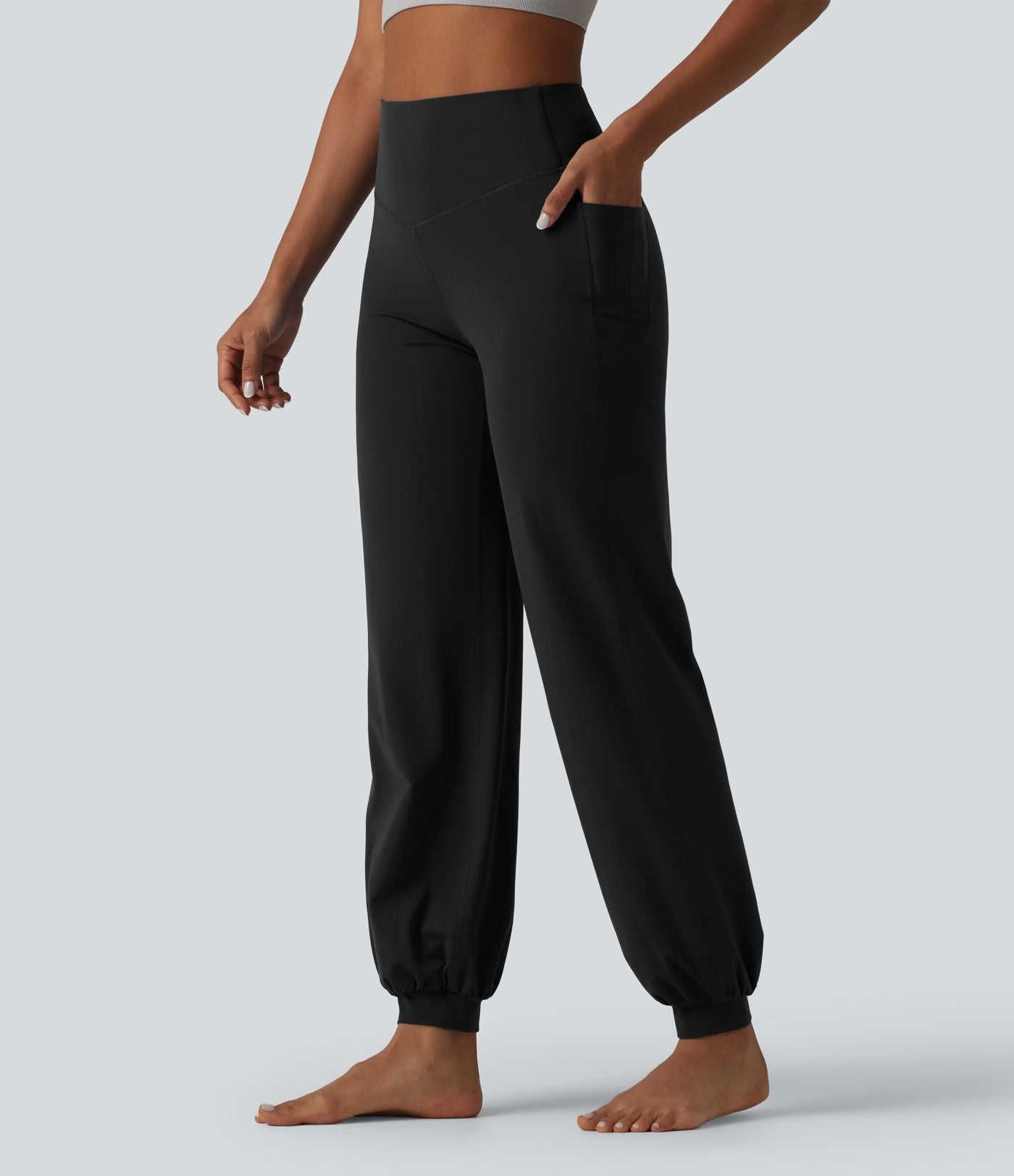 Jogging Halara Ultrasculpt™ taille haute gainant ventre plat avec poches
