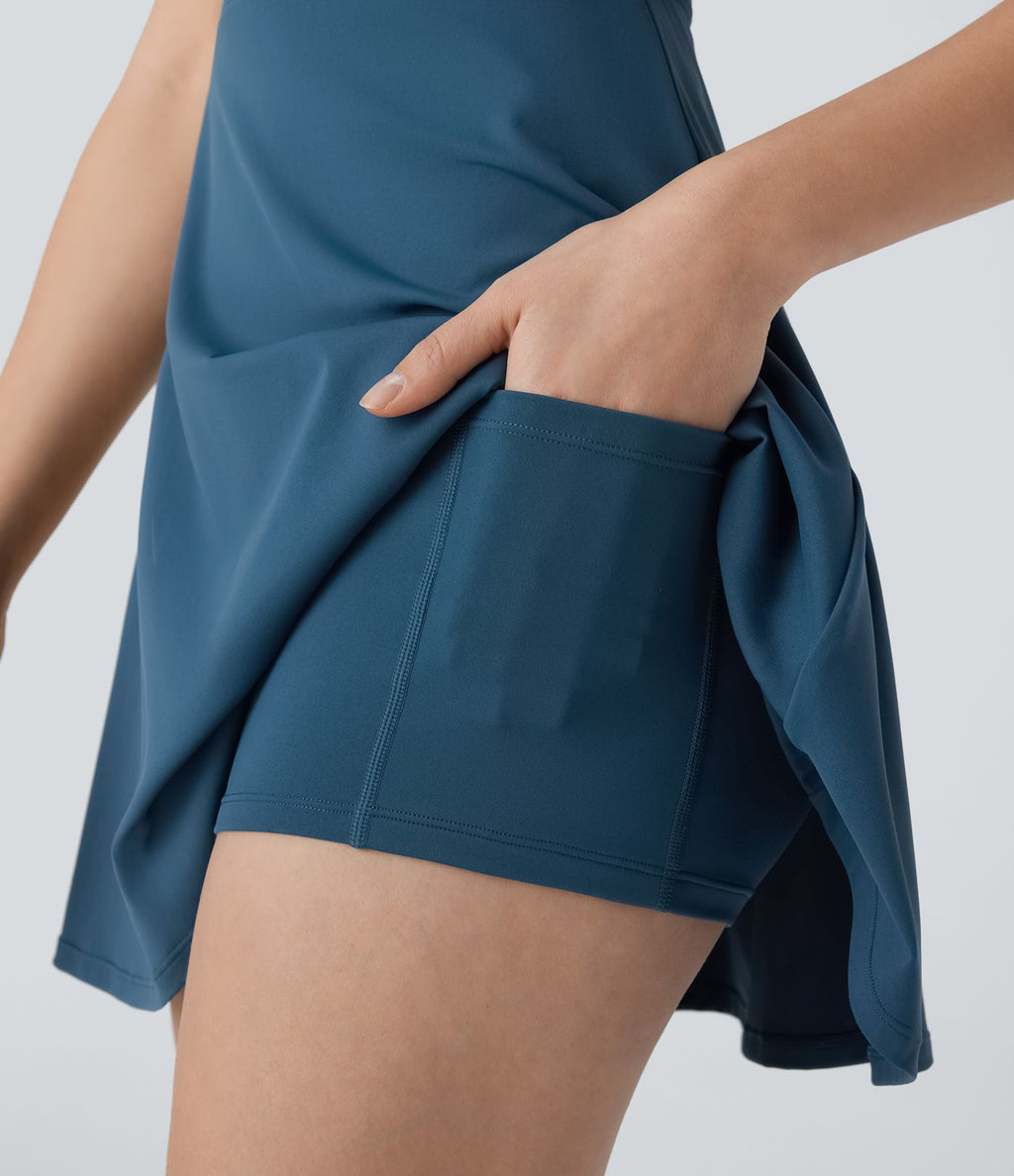 Softlyzero™ Airy Robe de yoga dos nu avec torsade effet fraîcheur et short intégré - Version Easy Peasy