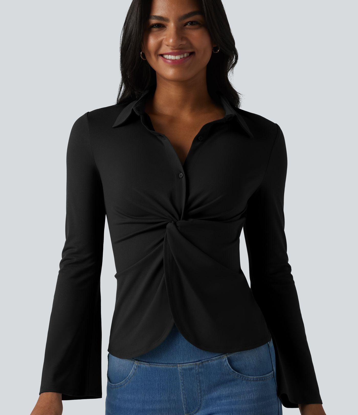 Chemise pour le bureau manches longues à volants