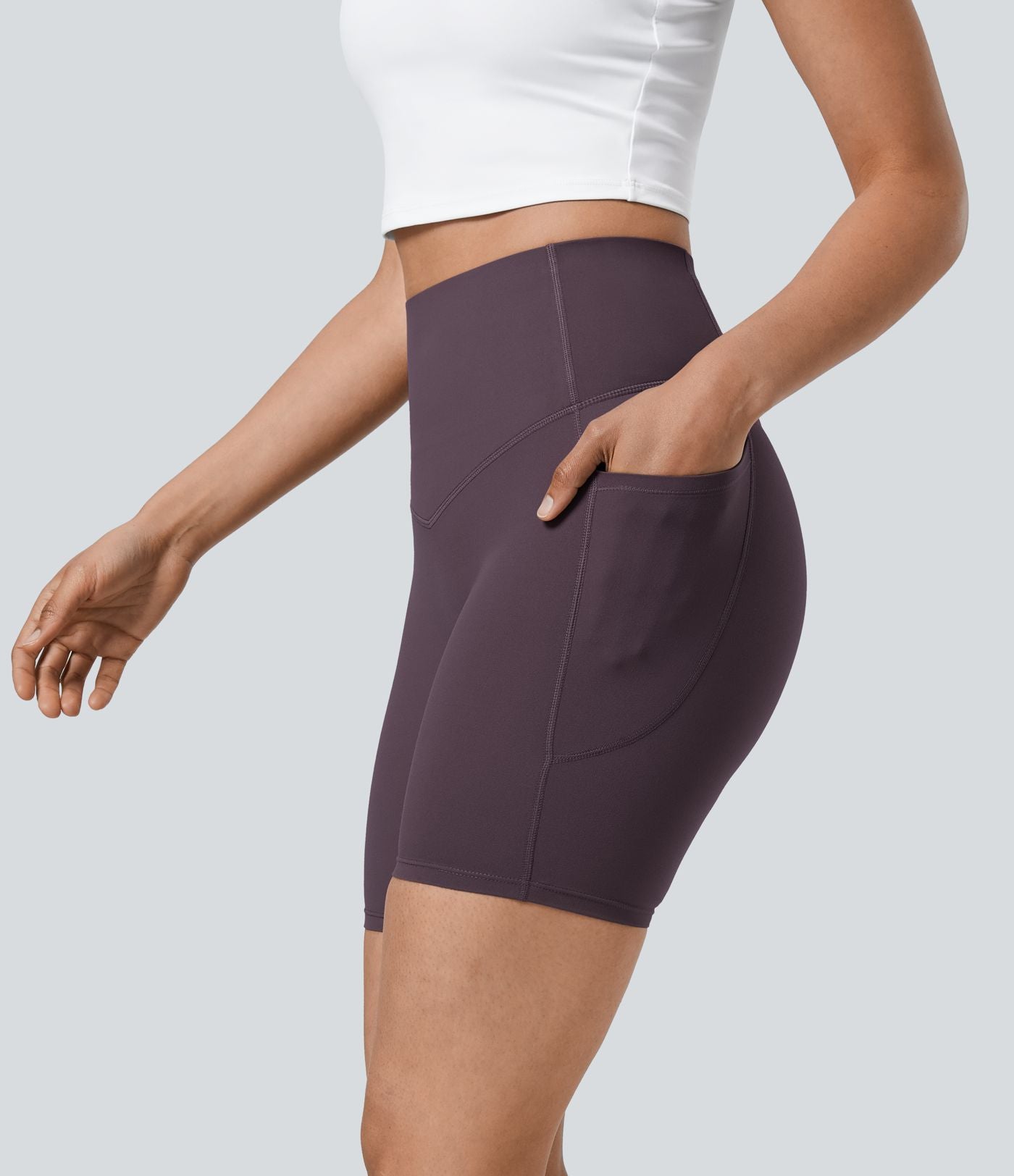Short cycliste 17,5 cm d'entraînement gainant taille haute avec poches Halara UltraSculpt™