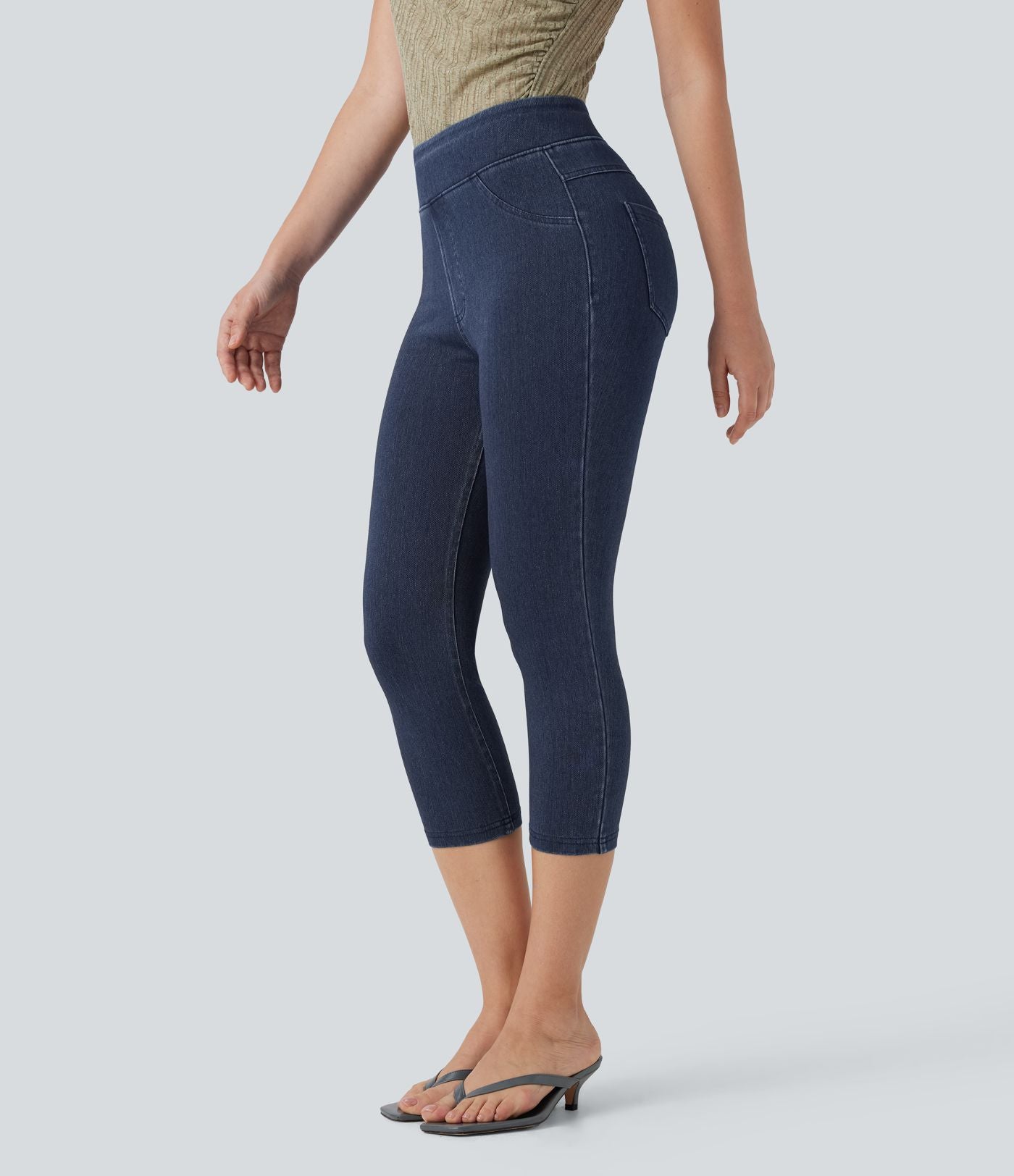 Halara Flex™ Jegging Capri Taille Haute Extensible Poche Latérale Arrière