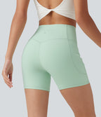 Short biker Halara UltraSculpt™ taille haute effet ventre plat avec poches, 12,5 cm