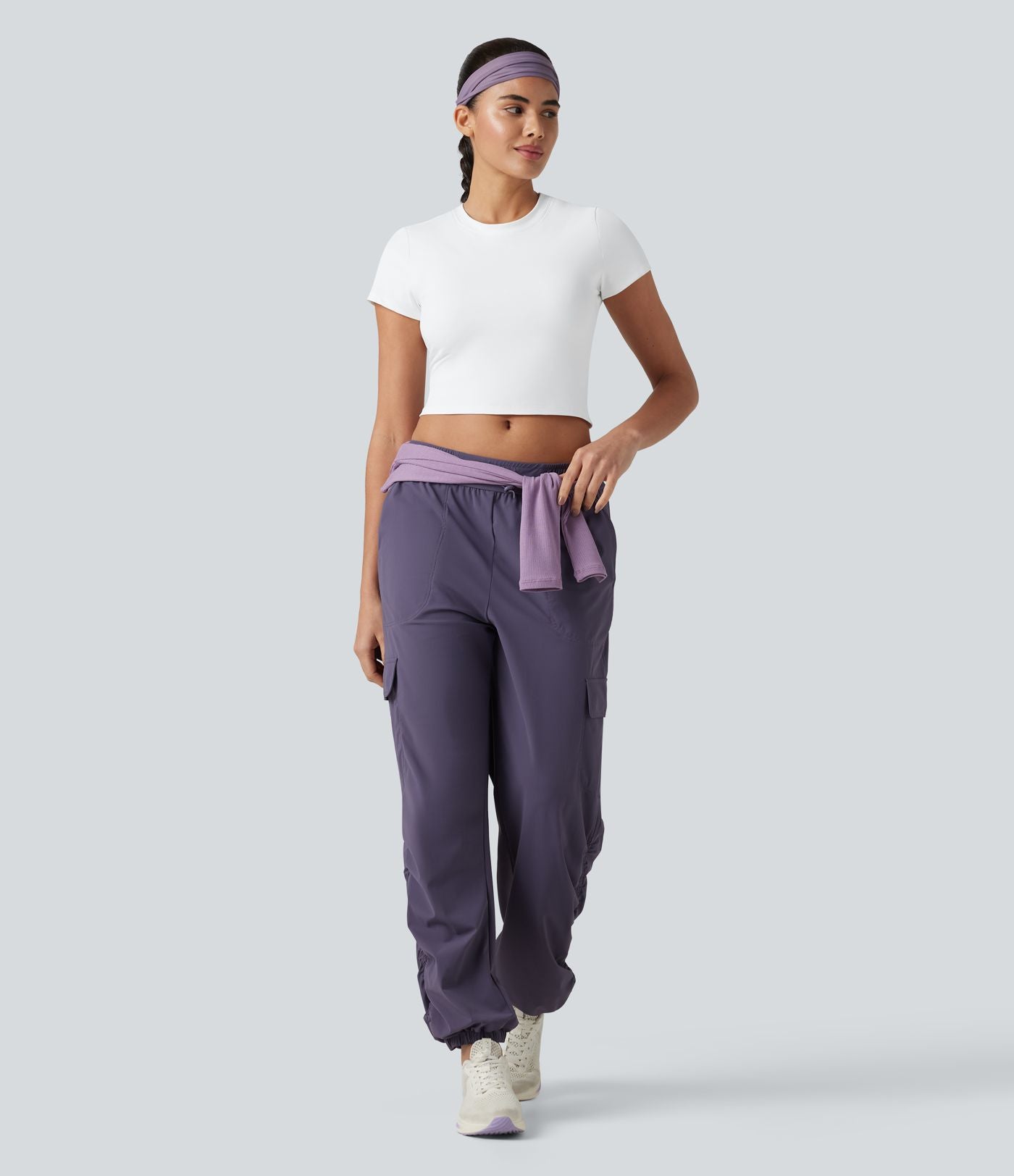 Haut SoftlyZero™ de sport d'entraînement col rond manches courtes avec découpe dos croisé effet frais InstantCool