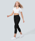 Jogging corsaire de yoga taille haute avec poches latérales Softlyzero™ Plush