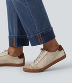 Jean droit 7/8 décontracté Halara Flex™ taille haute avec poches