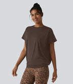 Haut de sport col rond manches courtes effet frais InstantCool avec fronces, protection solaire UPF50+
