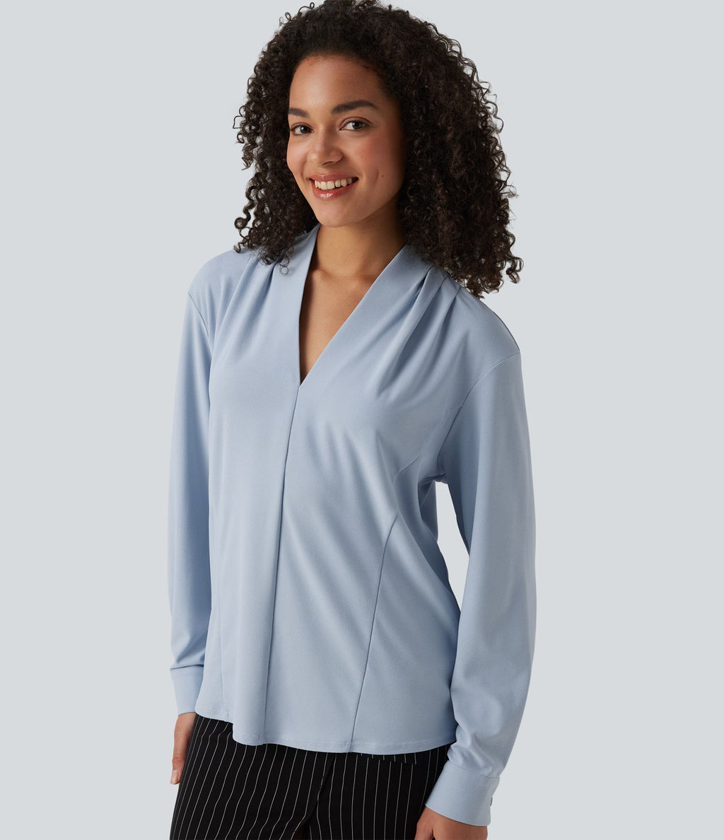 Blouse de travail col V manches longues