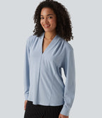 Blouse de travail col V manches longues