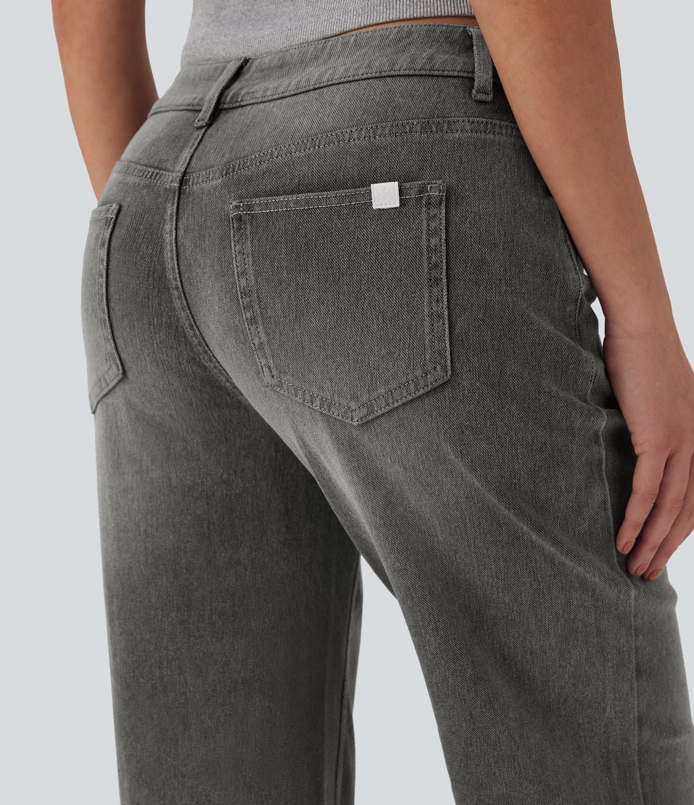 Jean décontracté Halara Flex™ taille basse coupe droite avec poches