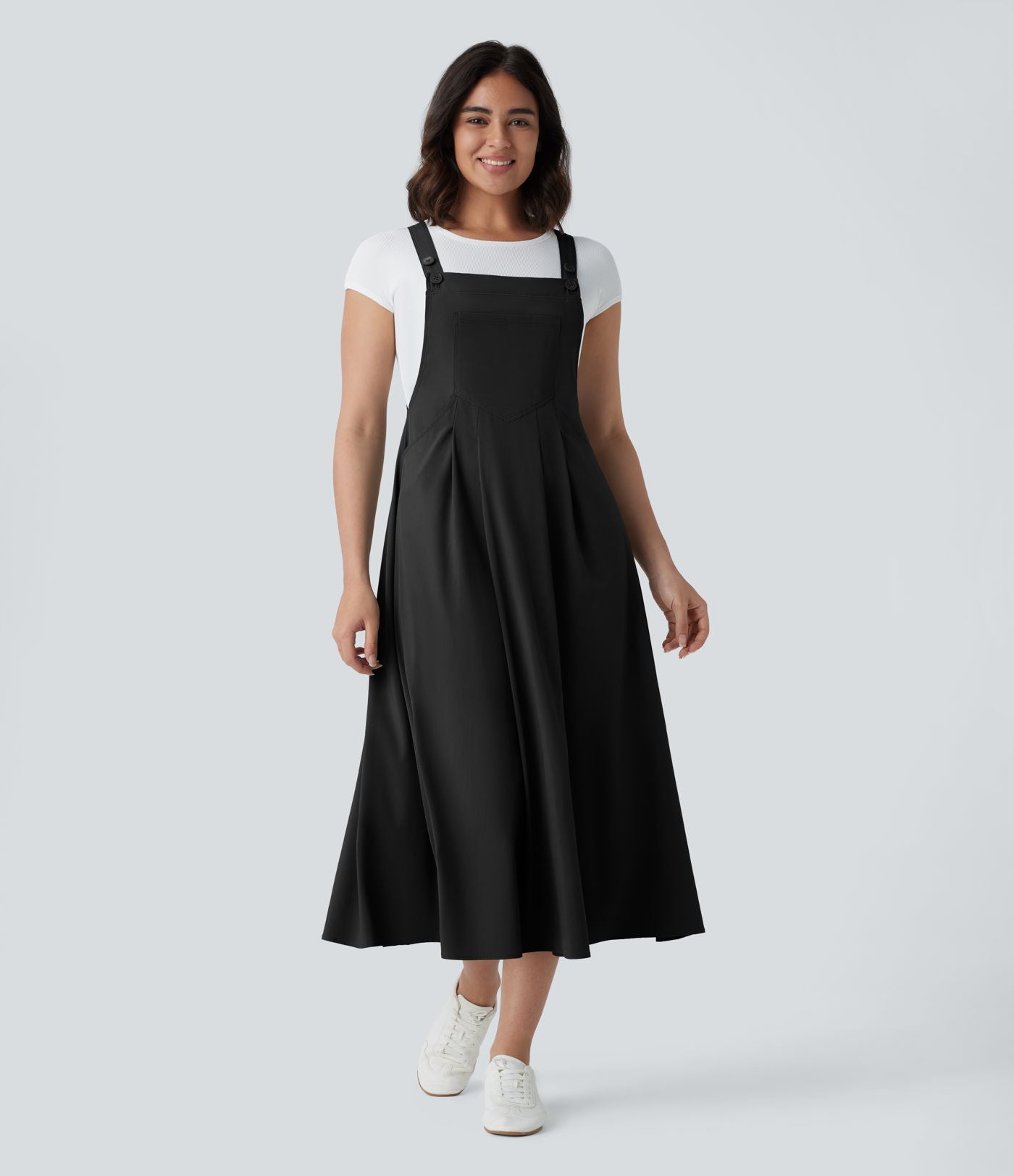 Robe mi-longue décontractée fluide Breezeful™ séchage rapide avec bretelles ajustables, boutons et poches multiples